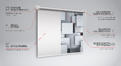 Roletă opacă cu model pătrate 3D gri