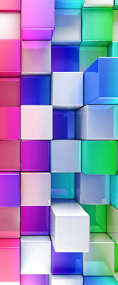 Roletă blackout cu imprimeu Cuburi 3D colorate