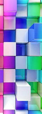 Roletă blackout cu imprimeu Cuburi 3D colorate