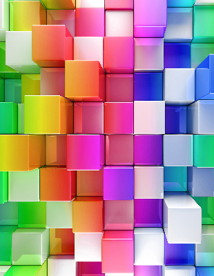 Roletă blackout cu imprimeu Cuburi 3D colorate