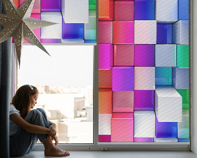 Roletă blackout cu imprimeu Cuburi 3D colorate