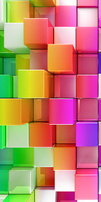 Roletă blackout cu imprimeu Cuburi 3D colorate
