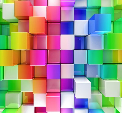 Roletă blackout cu imprimeu Cuburi 3D colorate