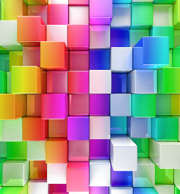 Roletă blackout cu imprimeu Cuburi 3D colorate