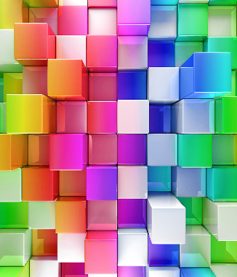 Roletă blackout cu imprimeu Cuburi 3D colorate