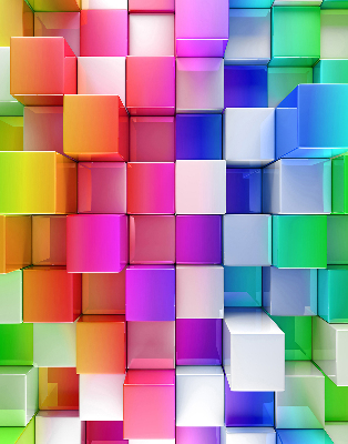 Roletă blackout cu imprimeu Cuburi 3D colorate