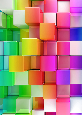 Roletă blackout cu imprimeu Cuburi 3D colorate