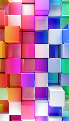 Roletă blackout cu imprimeu Cuburi 3D colorate