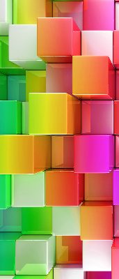 Roletă blackout cu imprimeu Cuburi 3D colorate
