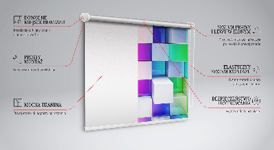 Roletă blackout cu imprimeu Cuburi 3D colorate