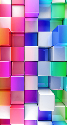 Roletă blackout cu imprimeu Cuburi 3D colorate