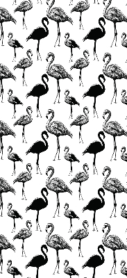 Perdea roleta cu model de flamingi negri