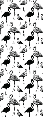 Perdea roleta cu model de flamingi negri