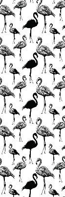 Perdea roleta cu model de flamingi negri
