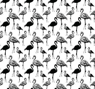 Perdea roleta cu model de flamingi negri