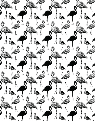Perdea roleta cu model de flamingi negri