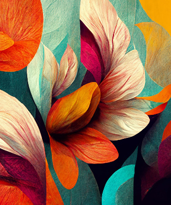 Roletă blackout cu model abstracție florală