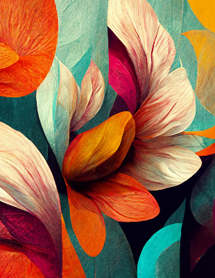 Roletă blackout cu model abstracție florală