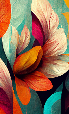 Roletă blackout cu model abstracție florală