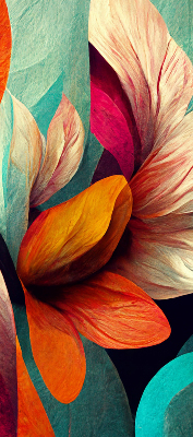 Roletă blackout cu model abstracție florală