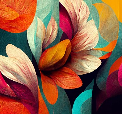 Roletă blackout cu model abstracție florală