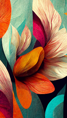 Roletă blackout cu model abstracție florală
