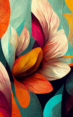 Roletă blackout cu model abstracție florală