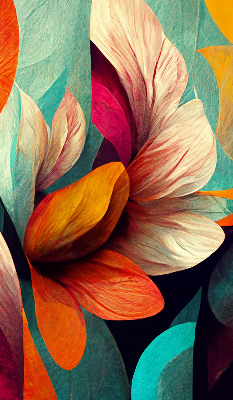 Roletă blackout cu model abstracție florală
