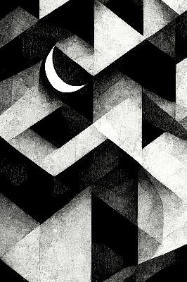 Roletă opacă cu model de triunghiuri în stil abstract