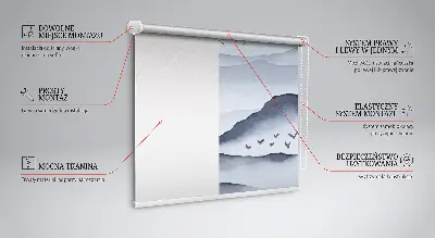 Perdea roleta cu design Munții în ceață