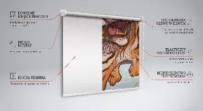 Roletă opacă cu model de tigru în flori