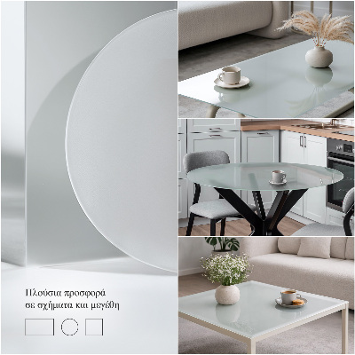 Blat de masă pătrat Semitransparent