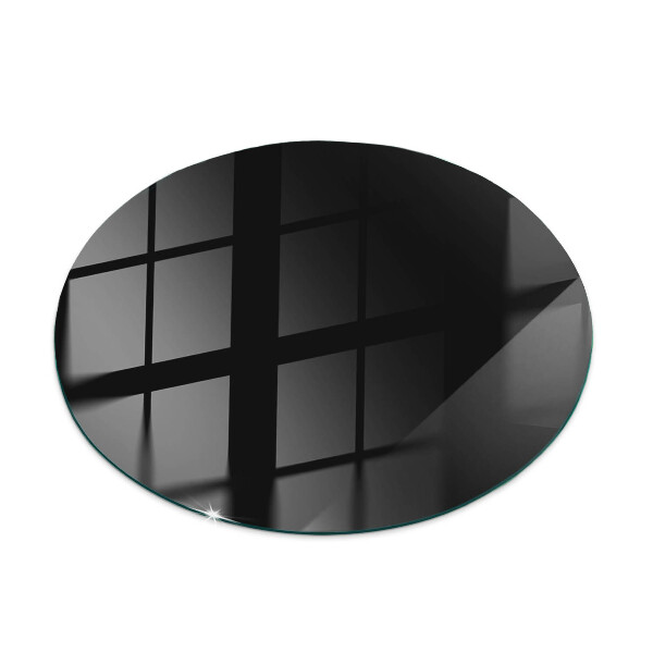 Blat sticlă rotund Negru solid elegant