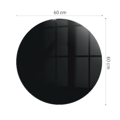 Blat sticlă rotund Negru solid elegant