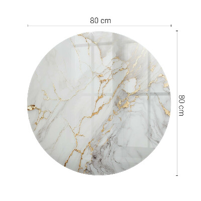 Blat sticlă rotund Vene subtile de marmură