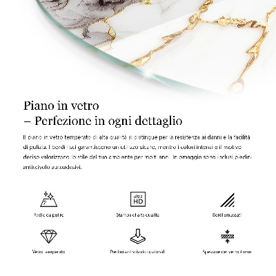 Blat masă rotund Vene de marmură în design