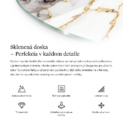 Blat masă rotund Vene de marmură în design