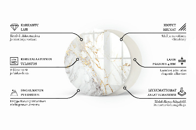 Blat sticlă rotund Model asemănător marmurei
