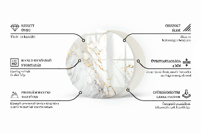 Blat sticlă rotund Model asemănător marmurei