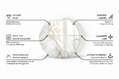 Blat sticlă rotund Model asemănător marmurei