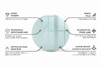 Blat masă terasă rotund transparent