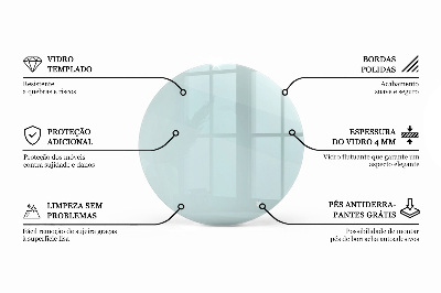 Blat masă terasă rotund transparent