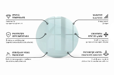 Blat masă terasă rotund transparent