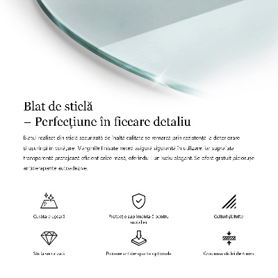 Blat masă terasă rotund transparent