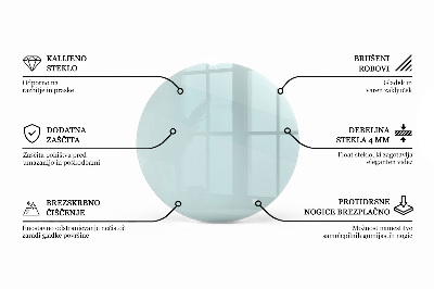 Blat masă terasă rotund transparent