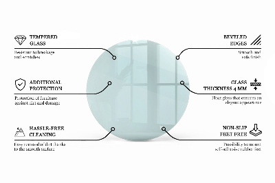 Blat masă terasă rotund transparent