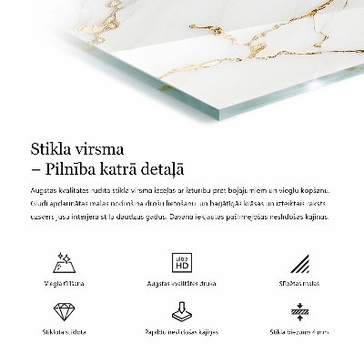 Blat de sticlă decorativă Alb pur