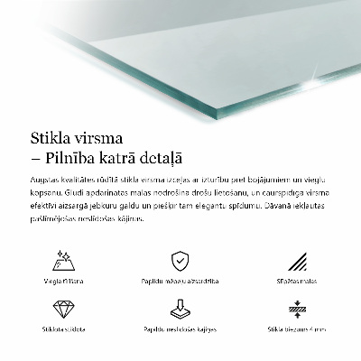 Blat masă terasă dreptunghiular transparent