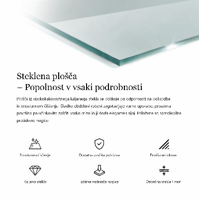 Blat masă terasă dreptunghiular transparent
