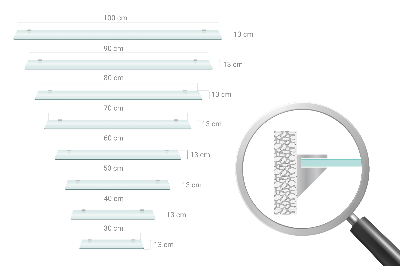 Raft din sticlă Semitransparentă